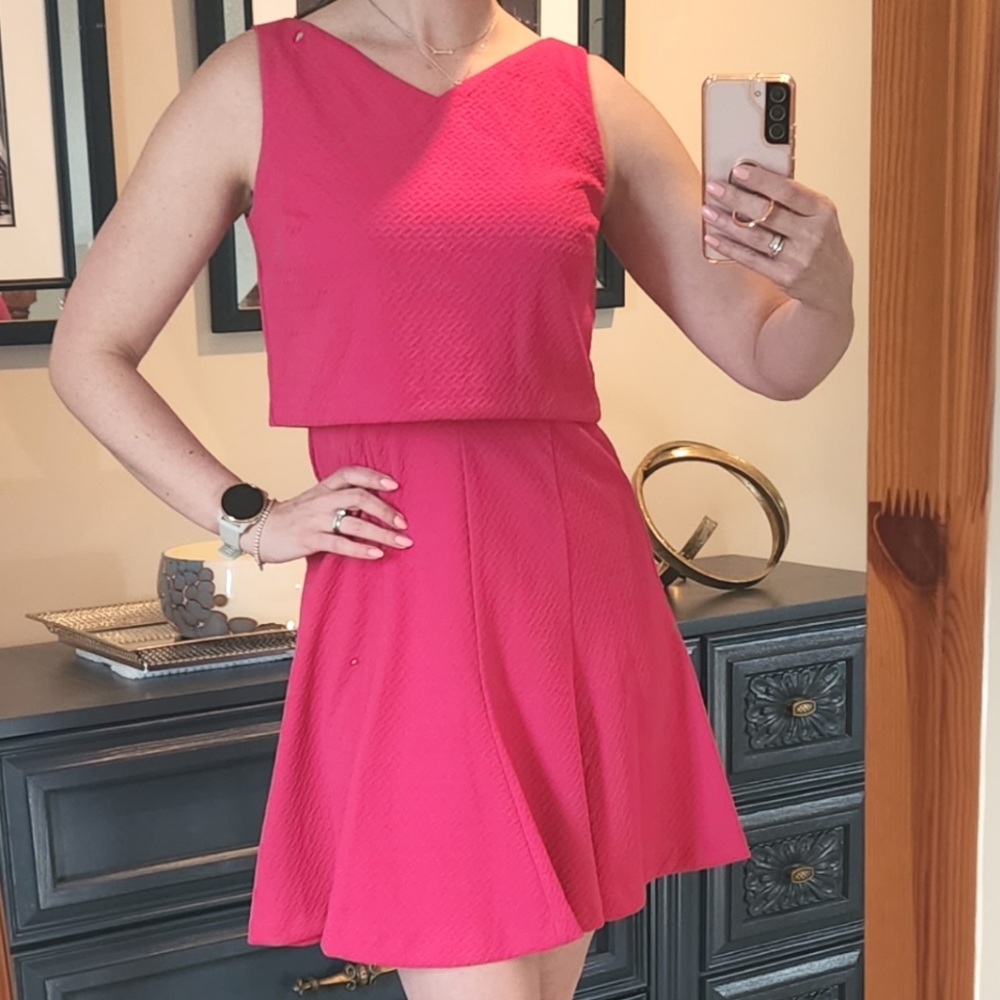 Bright pink A-line dress